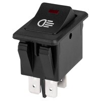 DPST Rocker Switch with Red Illuminated Indicator 12 VDC 35A